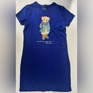 Polo Bear Ralph Lauren T-Shirt Dress Navy Large 12/14